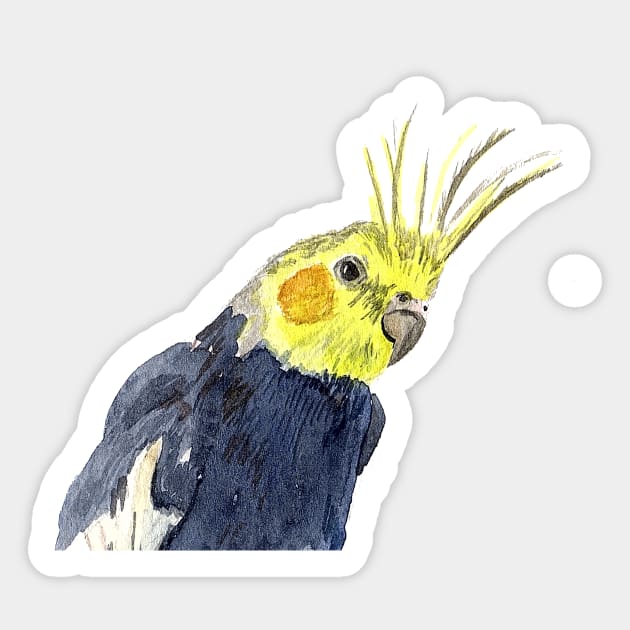 Cockatiel Watercolor Illustration Sticker by Sandraartist